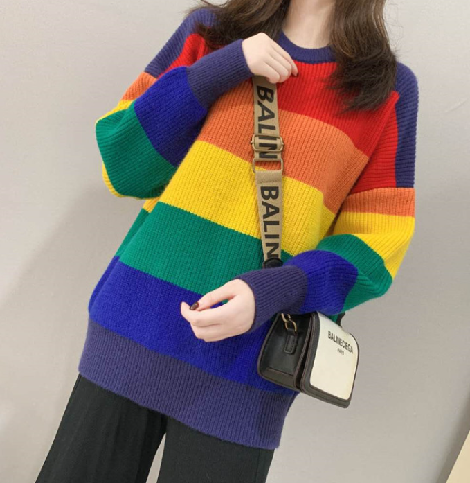 Oversized Knitted Sweater - Back View