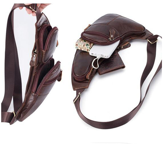 Bolsa Transversal Masculina em Couro Genuíno - Elegancy Premium