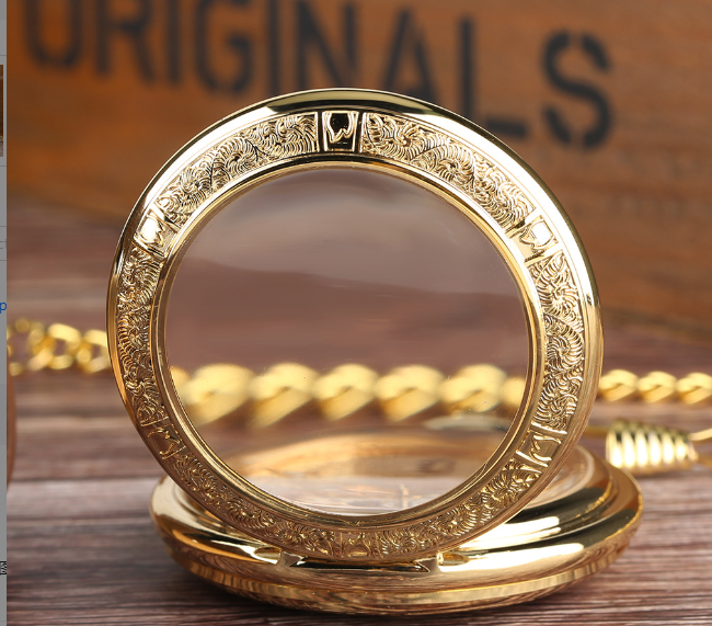 Gold Mechanical Pocket Watch Open View