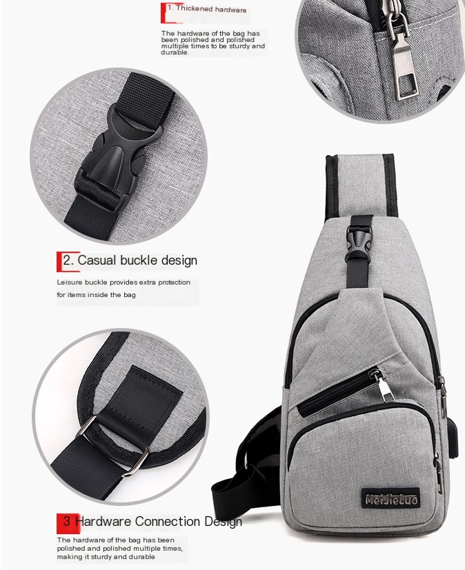 Men's Chest Bag Trendy USB