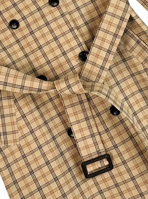 Plaid Windbreaker Coat Image 3