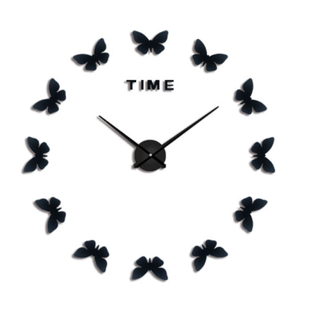 Butterfly Wall Clock Silver