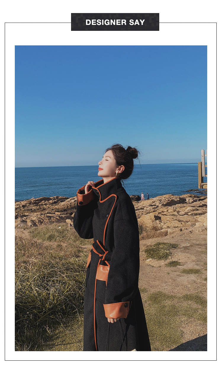 Women's Medium Length Woolen Jacket - Image 1