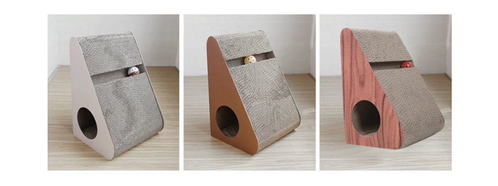 Triangle Cat Scratching Board - Creamy White