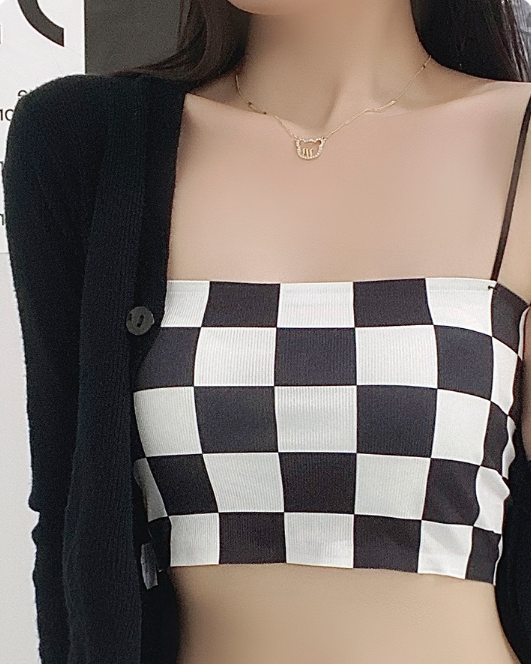 Plaid Ice Silk Bra Image 4