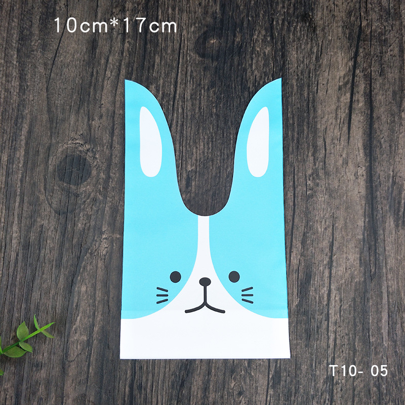 50pcs/lot Cute Rabbit Ear Bags Cookie Plastic Bags&Candy Gift Bags For Biscuits Snack Baking Package And Event Party Supplies