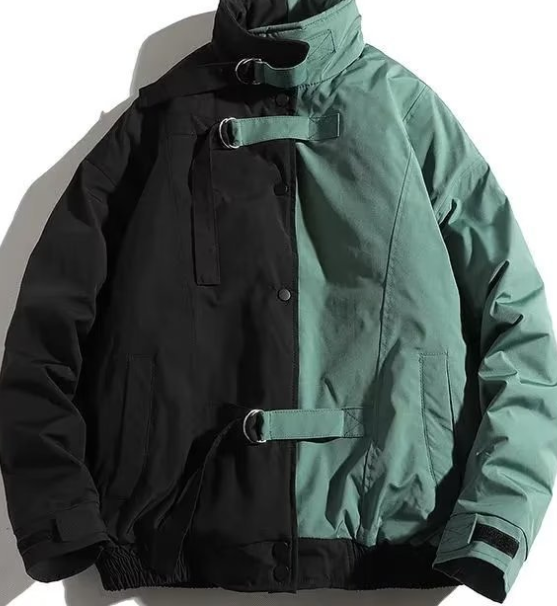 Thick Color-Block Work Cotton Jacket Image 3