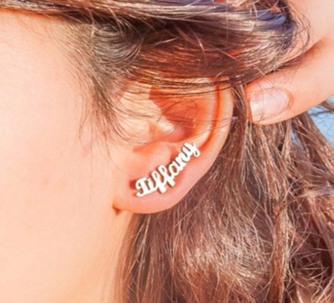 Custom Name Earrings - Gold