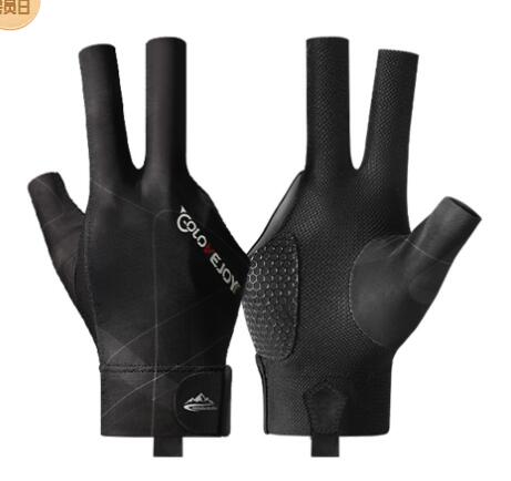Open Finger Billiard Pool Gloves Adjustable Sticker Polyester Billiard Gloves Portable Lightweight Reusable Training Accessories image