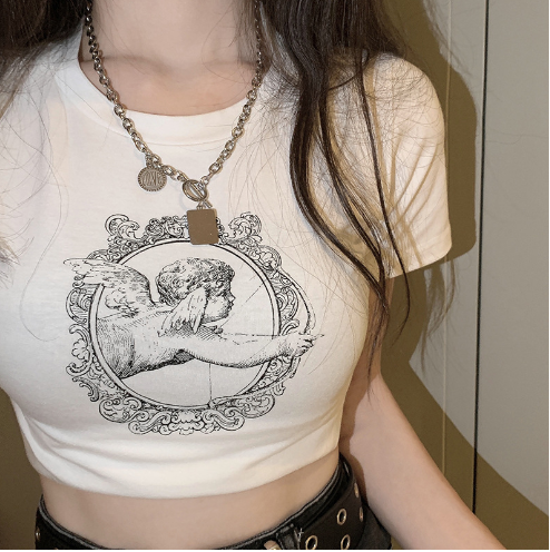 Heart Circle Angel Print Top 2