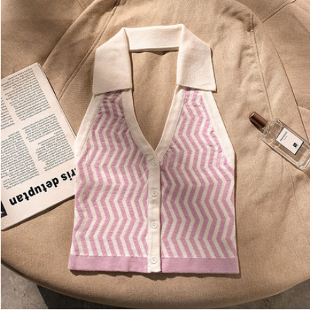 Striped Sleeveless Shirt Blue