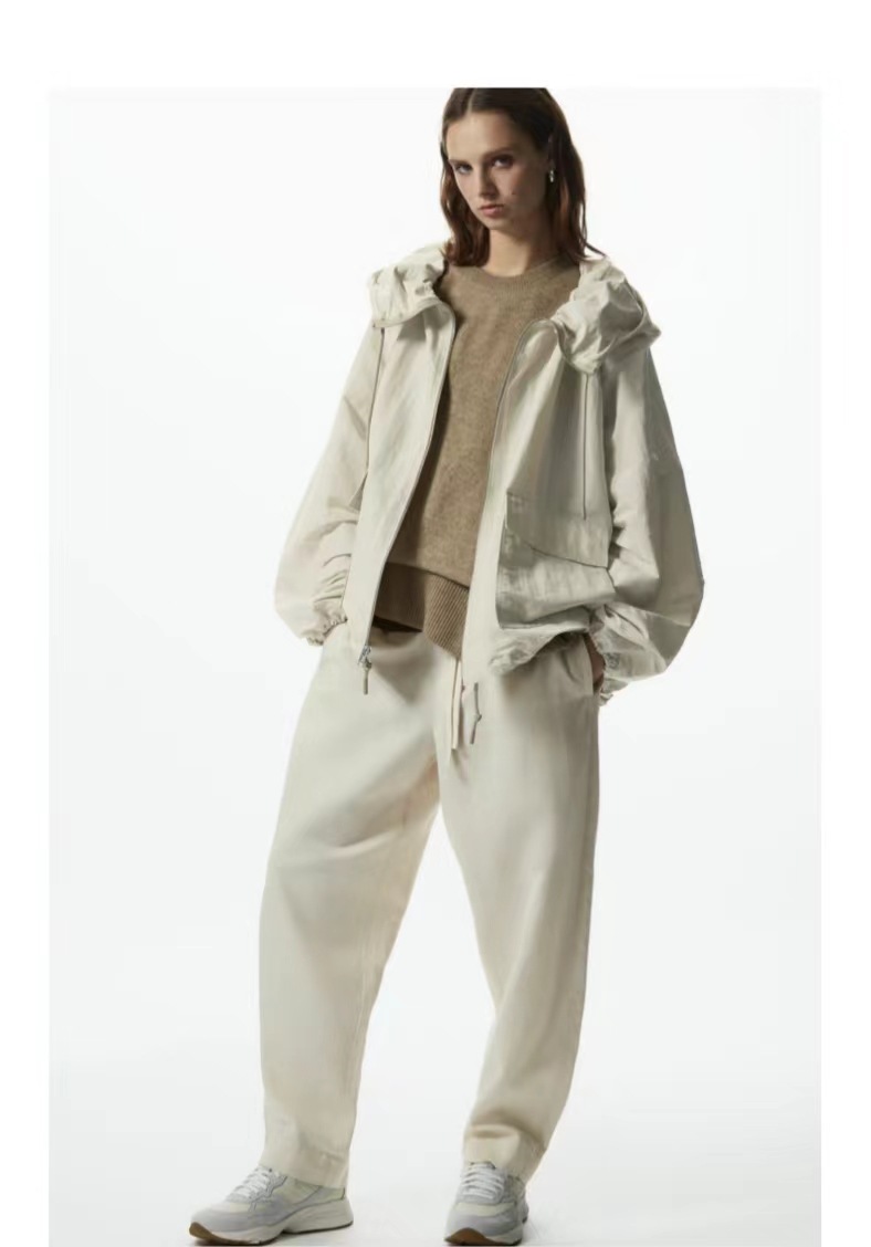 Fashion Linen Blended Zipper Coat - Image 4
