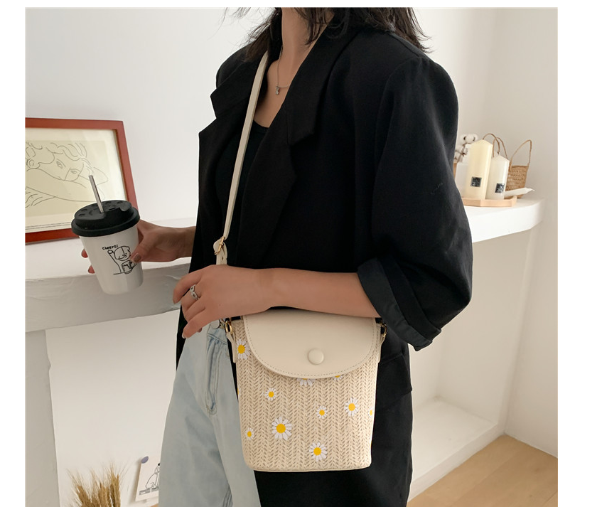 Woven Bucket Bag Beige