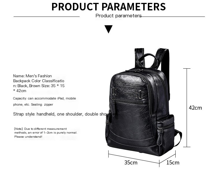 Men's Leather Backpack Image 1