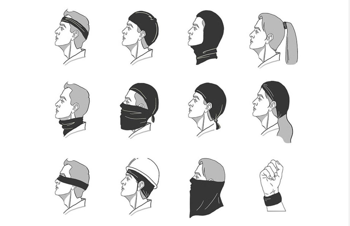 RPET Seamless Magic Headscarf Black
