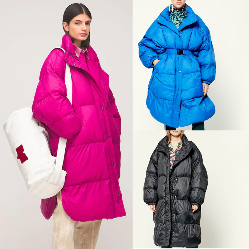 Long-length down cotton coat - Image 3