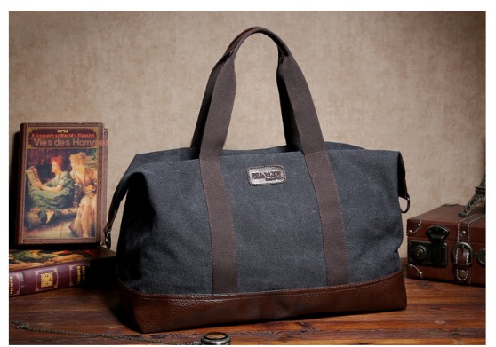 Vintage Men Canvas Handbag Interior