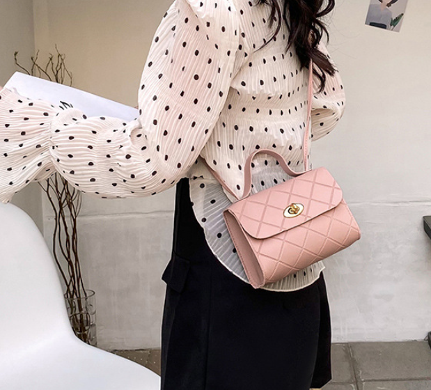 Rhombus Fashion Embossed Messenger Bag 3