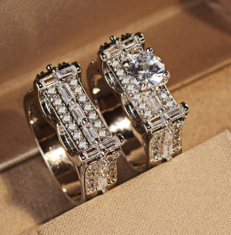 八心八箭镶钻戒指 Image 1