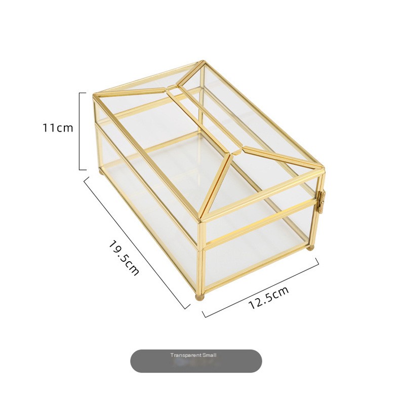 Brass Glass Tissue Box Image 1