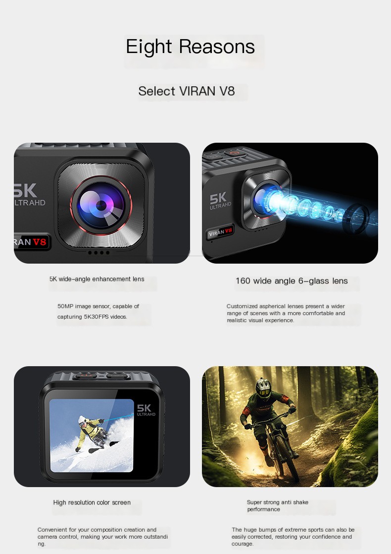VIRAN 5K Ultra HD Sports Camera in action