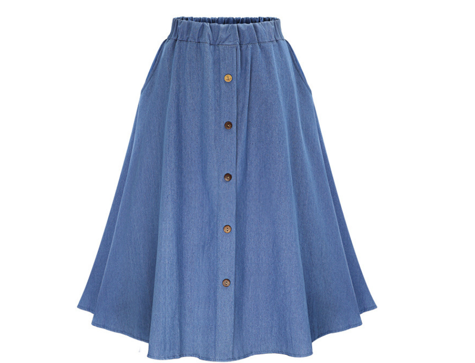 A-line Denim Skirt Image 3