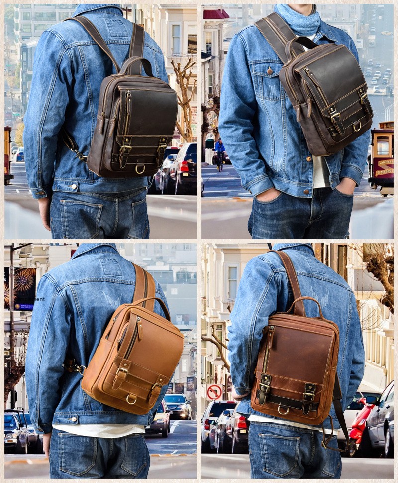 Horse Leather Men's Backpack