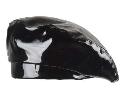 PU Mirror Leather Beret Blue