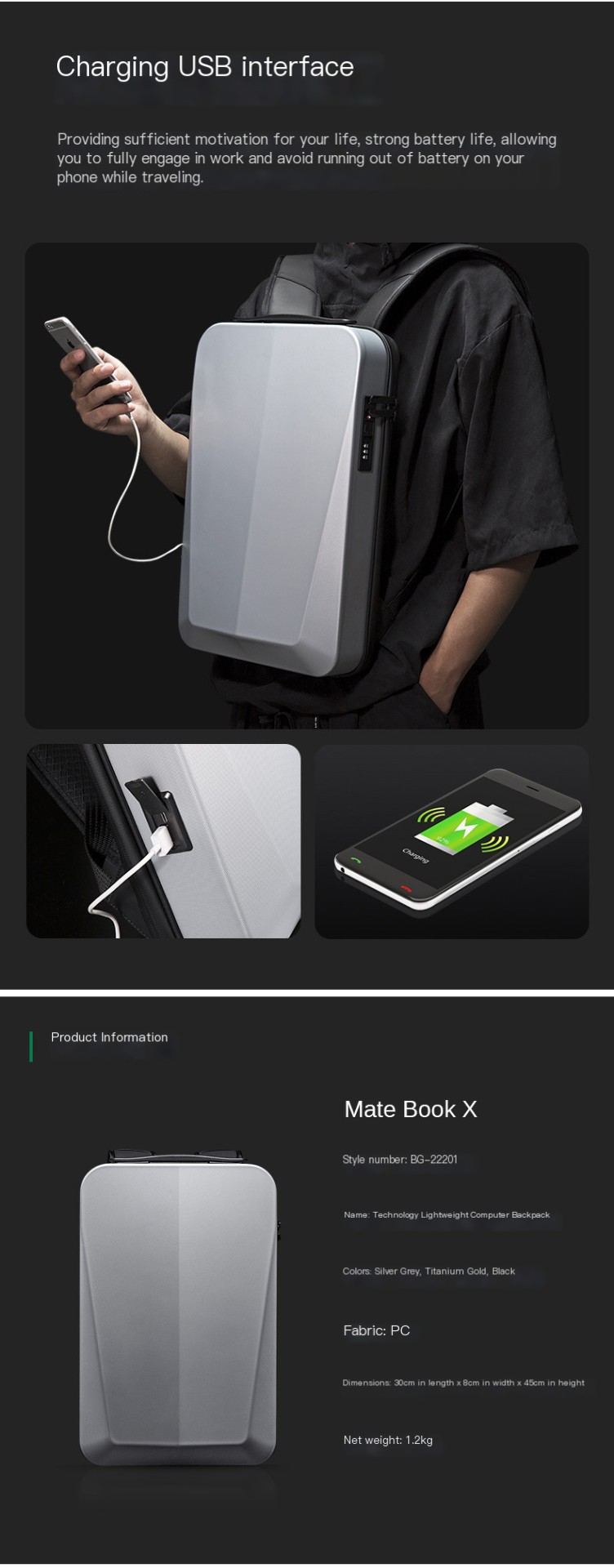 New Business Plastic Hard Case Computer Bag