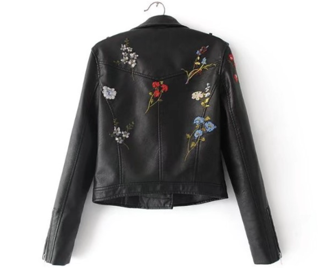 Street style with PU leather jacket