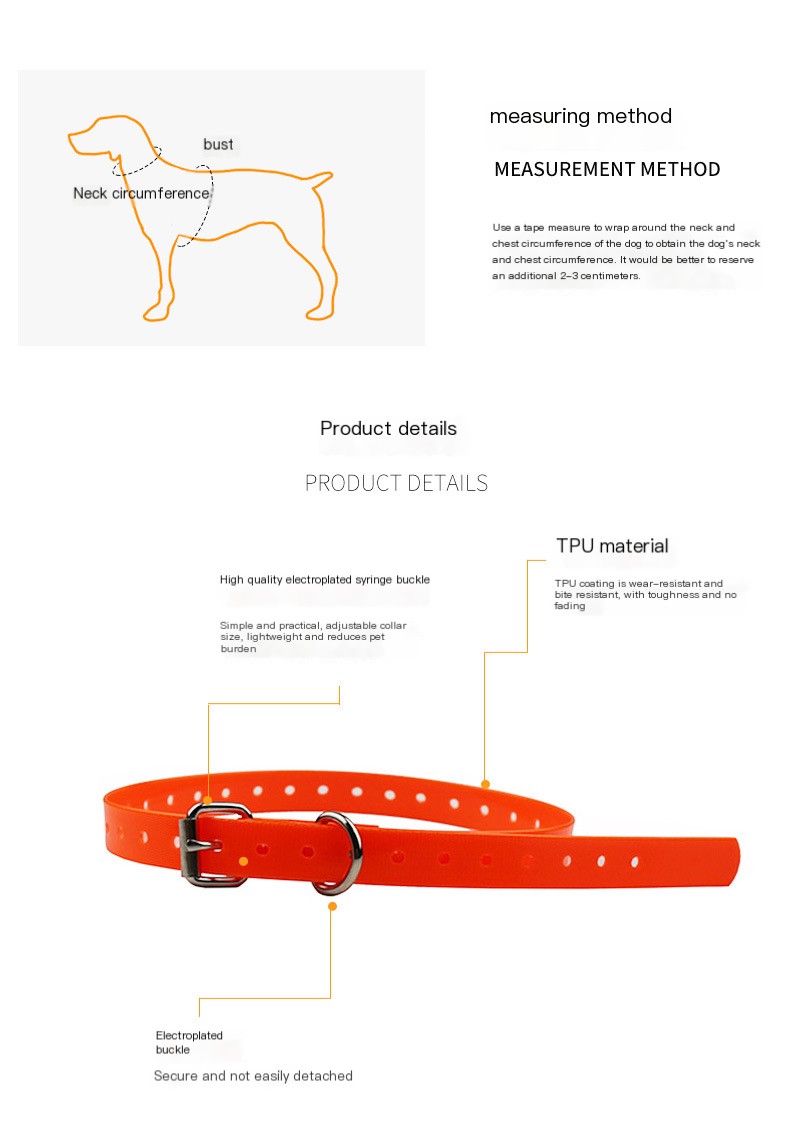 TPU Pet Training Collar Orange