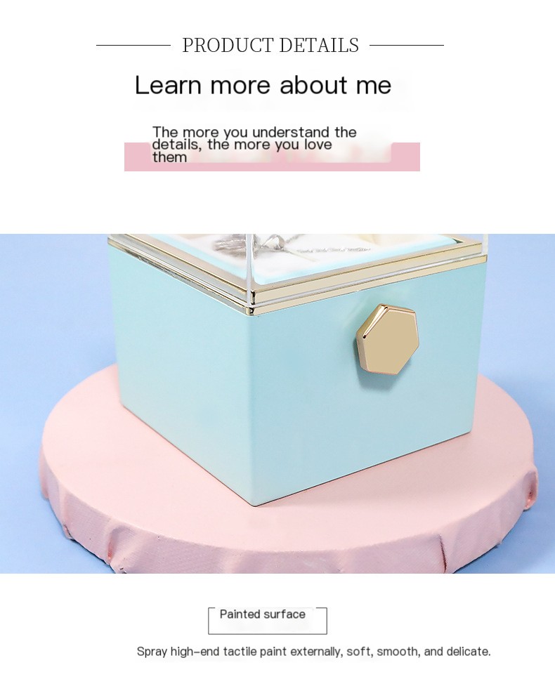 Creative Rotating Valentine's Day Eternal Flower Gift Box Rose Jewelry Box Ring Box Necklace Box Jewelry Packaging Box