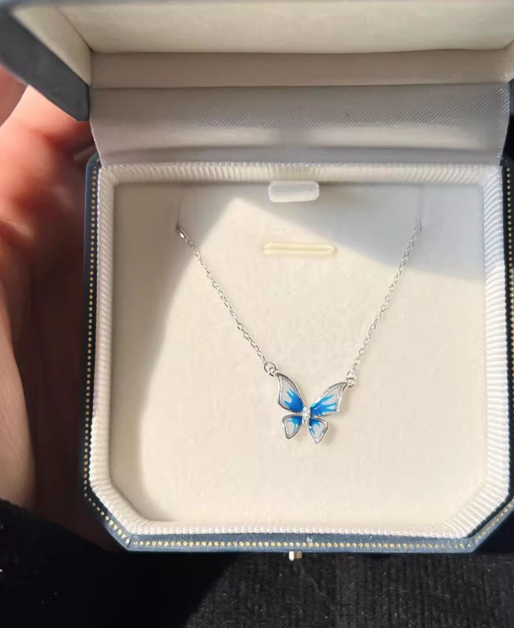 Gradient Butterfly Necklace Image 4