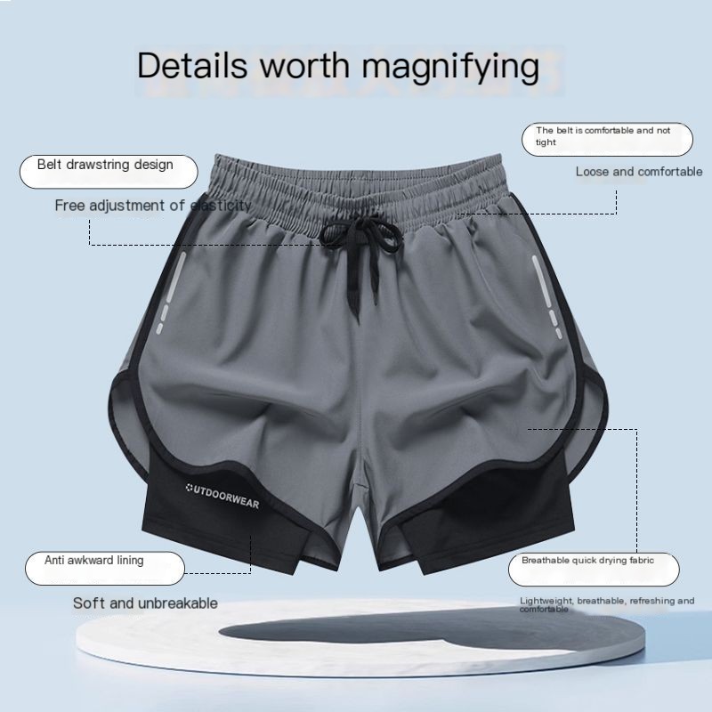 Fake Two-piece Running Shorts 5