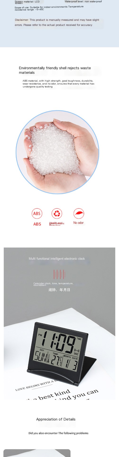 Foldable LCD Electronic Clock - Style 2