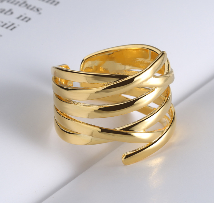 Hexagon Ring Gold