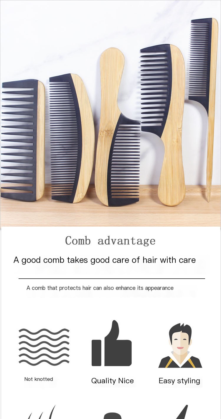Natural Bamboo Hair Comb Image 2