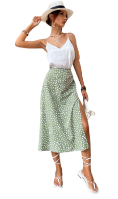 Boho Split Thigh Skirt in Lavender