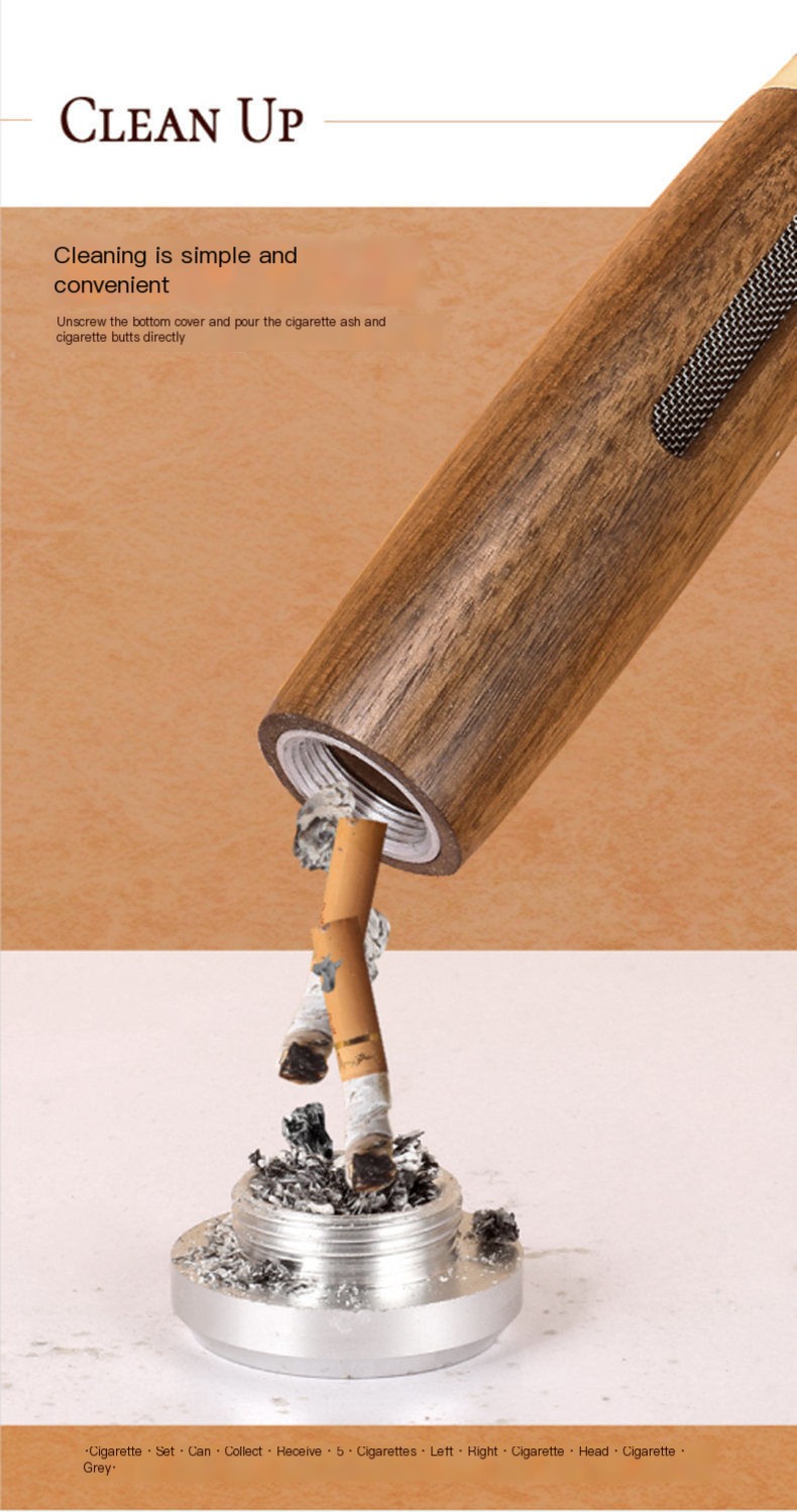 Portable Walnut Wood Ashtray 7