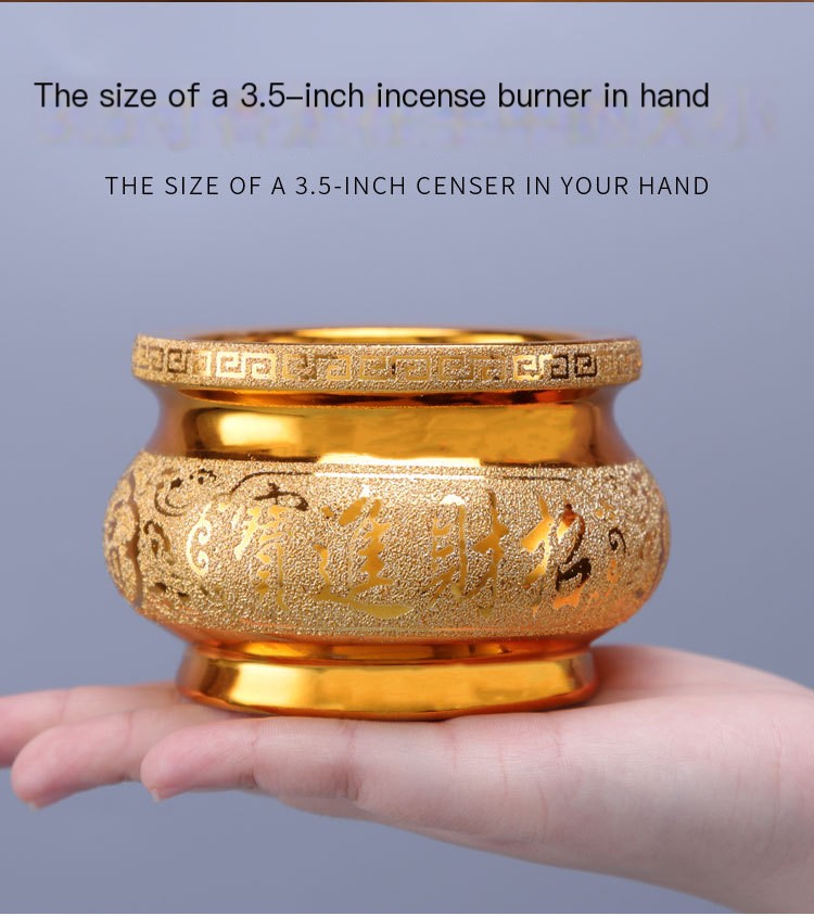 Ceramic Sand Gold Incense Burner in Use