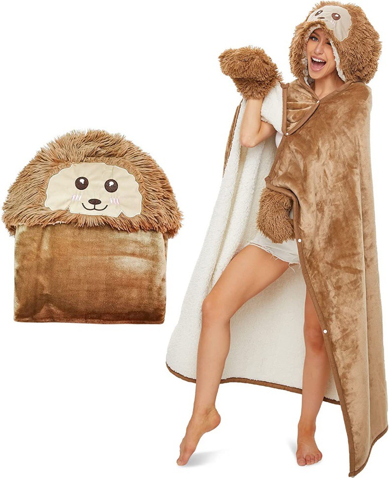 Leopard Print Hooded Blanket Cloak 9