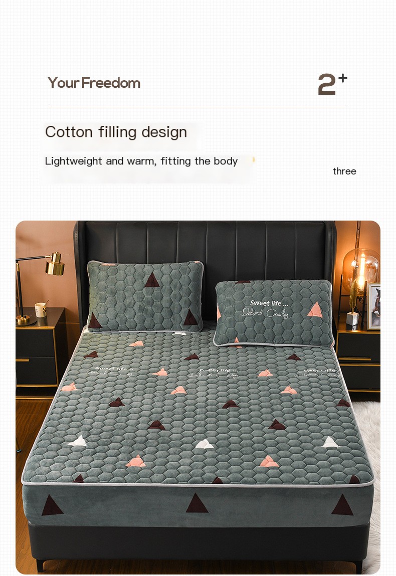 Thick Milk Velvet Quilted Mattress Protector