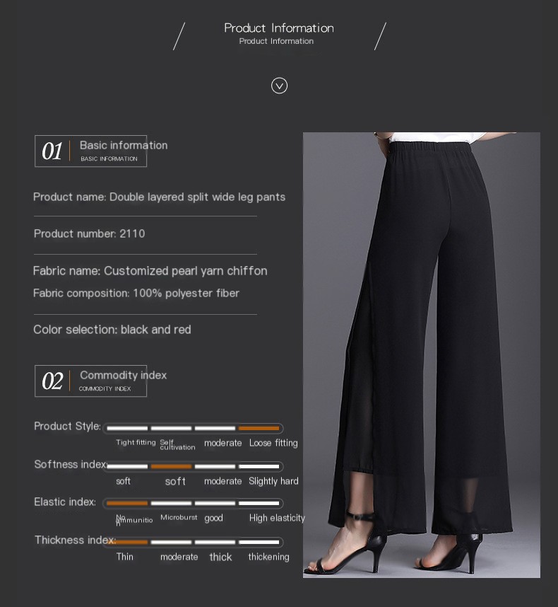Chiffon Wide-Leg Pants
