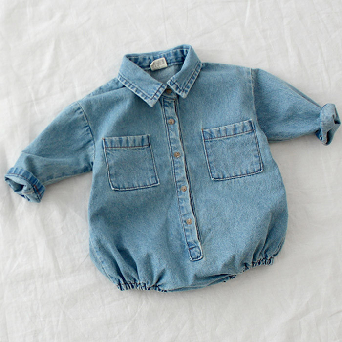 Soft Denim Baby Jumpsuit
