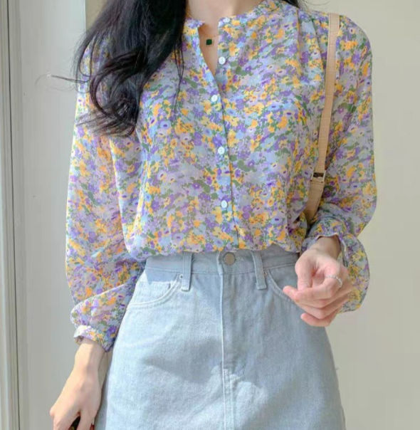Floral Chiffon Shirt Image 5