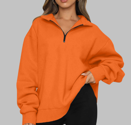 Casual Top Half Zipper Pullover Image 4