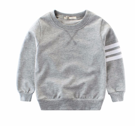 Boy's Long Sleeve Round Neck Pullover - Flower Ash