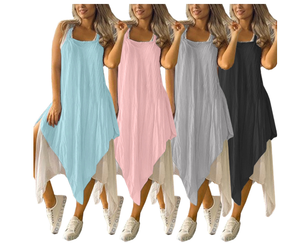 Women's Plus Size Irregular Two-piece Dress