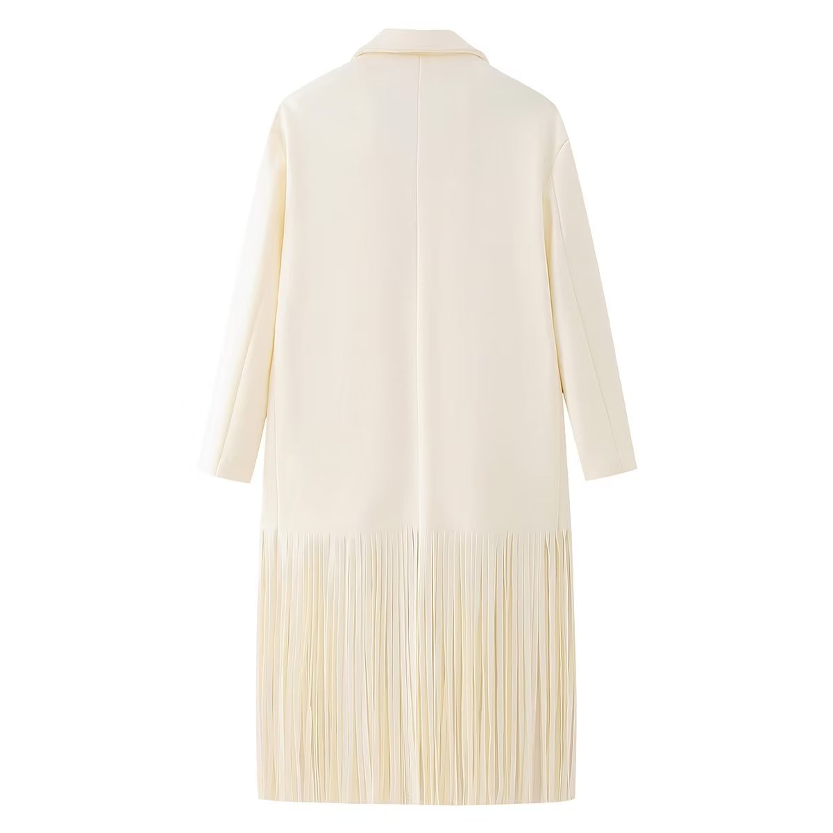 Women's Street Fashion Tassel Long Suit Woolen Coat 6