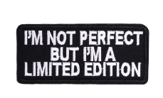 Embroidered black and white humorous English cloth stickers